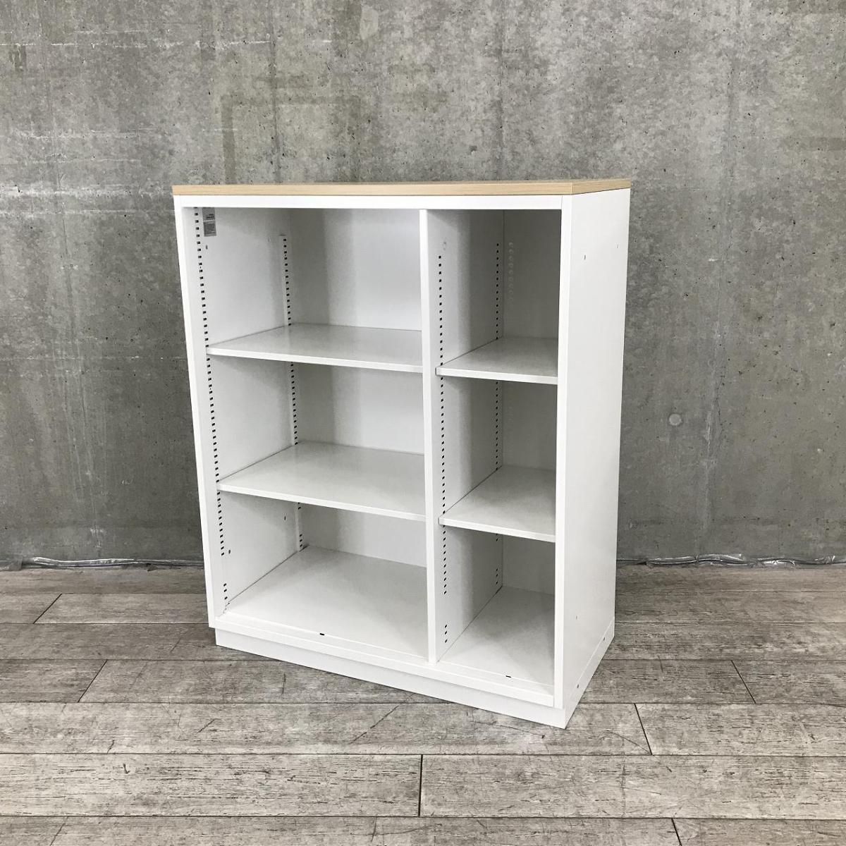 【出し入れしやすいオープンキャビネット！よく使う資料やカタログ収納にオススメ！】■イトーキ（ITOKI）製　シンライン（THIN LINE）　オープン書庫（2列タイプ）　ローキャビネット　■本体/ベース：ホワイト　天板：ナチュラル木目調
                        シンライン
                                    中古
            