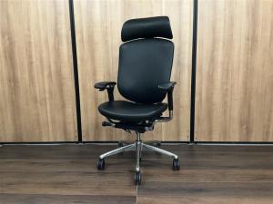 【高級感のある座面レザー仕様が入荷】　■オカムラ（okamura）　コンテッサ（Contessa）　■ハイバック　オールレザー　可動肘　ブラック　OAチェア【AD】