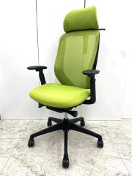 【ゲーミングチェアとしておすすめ!】オカムラ(okamura)シルフィチェア メッシュ仕様 ■色:グリーン エクストラハイバック【稼働肘】