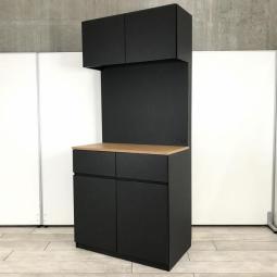 【給湯室やリラックススペースにぴったりな、シックなキャビネット！】■イトーキ (ITOKI) / ノットワーク (knot Work) 　キッチンキャビネット　ブラック《オフィスバスターズ福岡博多店は、福岡を拠点として、日本全国へ中古オフィス用品・オフィス家具を提供しております》