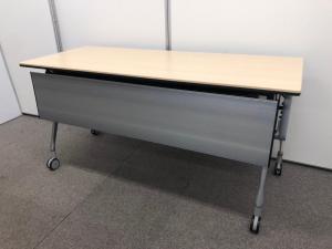 【使わないときは畳んで収納！】◆オカムラ/インターアクトNT　サイドスタック　ナチュラル　木目　研修　福岡　博多　天神　九州最大級《オフィスバスターズ福岡博多店は、福岡を拠点として、日本全国へ中古オフィス用品・オフィス家具を提供しております》