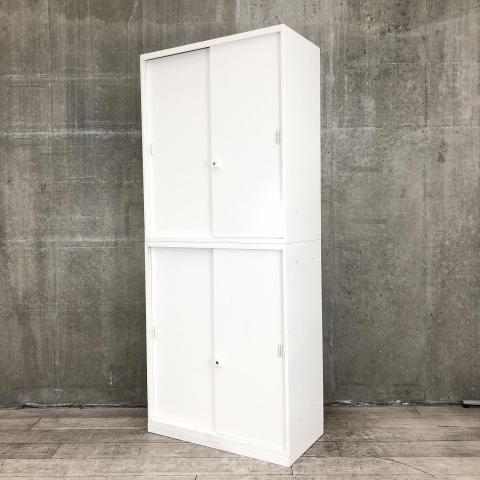 【中古】レクトライン 4B413Y ZA75 オカムラ（okamura） ハイキャビネット／引き違い＋引き違い