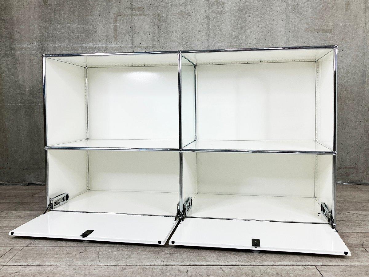 USMハラー キャビネット シェルフ 鍵付き ピュアホワイト 2列2段 極美品 USMハラー キャビネット シェルフ 鍵付き ピュアホワイト 2列2段
