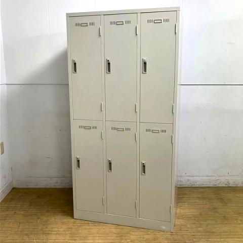 【外部倉庫在庫】国内メーカー 生興製 SLKシリーズ 2段3列タイプ ニューグレー 6人用ロッカー 鍵付き ※店頭には在庫しておりません【愛知・名古屋・豊田・静岡・浜松】