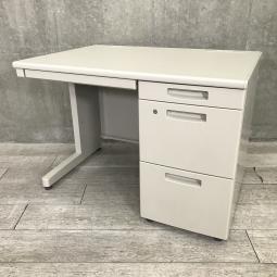 【スタンダードなデザインで高品質!ワゴンはファイルや書類が収納できる!】■コクヨ製 BS+シリーズ 片袖机 ■幅1000 ■グレー【事務作業者の増員に!】