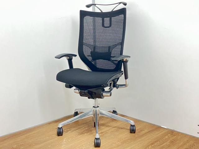 【中古】バロンメッシュチェア  オカムラ（okamura） 肘付ハイバックチェア