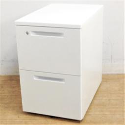 【ロット入荷】コクヨ　iSシリーズ　2段ワゴン　清潔感のあるホワイト　鍵付き　シリンダー錠　【愛知・名古屋・豊田・静岡・浜松】