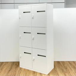 【フレキシブルな働き方に対応するメールロッカー！鍵の持ち運び要らずで便利に使えるダイヤル錠タイプ！】■オカムラ製（okamura）　ピクスラインシリーズ　6人用パーソナルロッカー　■ホワイト　■投入口あり　ダイヤル錠　※非常解除キーは付属しておりません【HU】【関東倉庫在庫品】【弊社使用欄：A01003364】