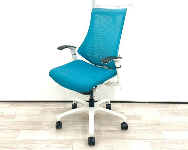 【中古】エフメッシュ KF-377JBH-W9A3 イトーキ（ITOKI） 肘付ハイバックチェア