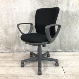 【身体に寄り添う三次元立体フォルムを実現したOAチェア入荷！！】■肘付き　ローバック　サークル肘（固定肘）　ブラック×グレーシェル/
アイコ/OA-1100シリーズ