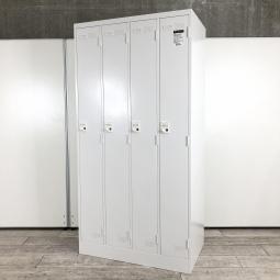 【カギの持ち運びいらずのダイヤル錠式！衣類や個人の荷物の管理に！】■コクヨ（KOKUYO）製　LKシリーズ　4人用更衣ロッカー　W900×D515×H1790　■ホワイト　■ダイヤル錠