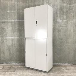 【オフィスの書類をまとめて整理!希少な両開き+引き違い書庫セットが入荷!】■イトーキ(ITOKI)製 シンラインシリーズ 両開き+引き違い 書庫セット ハイキャビネット H2140㎜ ■2枚扉 ■シリンダー錠 ■ニューグレー