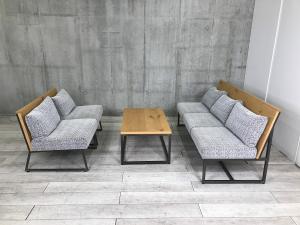 【休憩スペースにオススメです！】■応接セット　 ■グレー　【ABW商品】【関東倉庫在庫品】【弊社使用欄：A01036538】