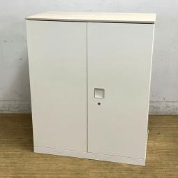 オカムラ　レクトライン　両開き書庫　シリンダー錠　鍵付き　天板：ナチュラル×本体：ホワイト　珍しいサイズ感にて入荷【愛知・名古屋・豊田・静岡・浜松】