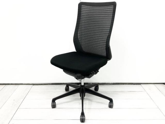 【中古】コーラルメッシュ  オカムラ（okamura） 肘無ミドルバックチェア