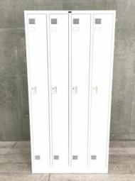【コート類も入る縦長ロッカー！移転や増員を検討されている方にオススメ！】■ウチダ（UCHIDA）製　システムロッカーシリーズ　NS型　4人用更衣用ロッカー　W900×D515㎜　■ホワイト　■シリンダー錠【2509】弊社使用欄【A01035208】
