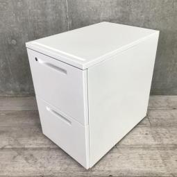 ロット在庫A4ファイルを2段収納！ホワイトワゴンが入荷です！■KOKUYO製　isシリーズ　2段ワゴン　■ホワイト　■キャスター付　【デスク下の収納・書類管理に】　関西倉庫　オフィスバスターズ東大阪店