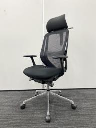 av　オカムラ　シルフィーチェア　ローバック　固定肘　前傾機能　メッシュ　中古品 中古】シルフィーメッシュ オカムラ/okamura 肘付ローバック