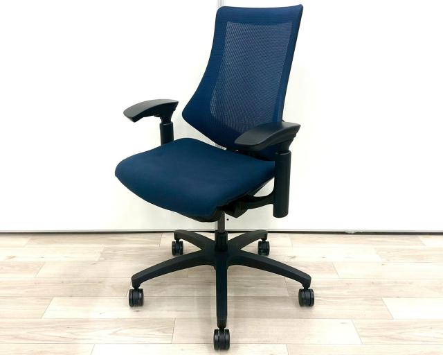 【中古】エフメッシュ KG-170JB-T1B2 イトーキ（ITOKI） 肘付ハイバックチェア