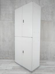 【上下両開きの定番書庫セット!】■イトーキ (ITOKI)製 シンライン ハイキャビネット 両開き+両開き 書庫セット ■グレー ■シリンダー錠【搬入時は上下別の2個口での納品となるためエレベーター搬入も安心!】