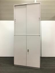 【オフィスの書類をまとめて整理!希少な引き違い+両開き書庫セットが入荷!】■イトーキ(ITOKI)製 シンラインシリーズ 引き違い+両開き 書庫セット ハイキャビネット H2140㎜ ■2枚扉 ■シリンダー錠 ■ニューグレー