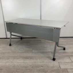 【10台入荷】【片付け楽々キャスター付サイドススタックテーブル！】■オカムラ(okamura)製　ネスティア　スタックテーブル　■グレー　■キャスター付