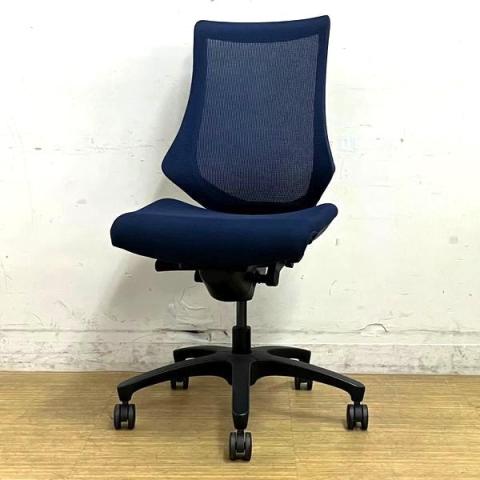 【中古】エフメッシュ KF-370JB-T1B2 イトーキ（ITOKI） 肘無ハイバックチェア