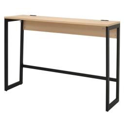【新品】リスム ハイデスク W1500×D450 ナチュラル×ブラック脚 2ヶ口コンセント付き【RF】