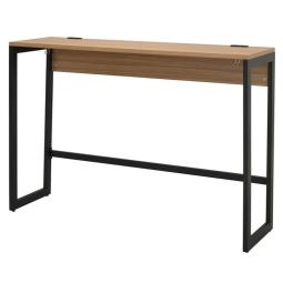 【新品】リスム ハイデスク W1500×D450 ウォルナット×ブラック脚 2ヶ口コンセント付き【RF】