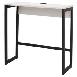 【新品】リスム ハイデスク W1000×D450 ホワイト×ブラック脚 2ヶ口コンセント付き【RF】