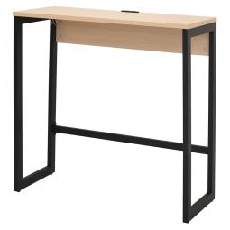 【新品】リスム ハイデスク W1000×D450 ナチュラル×ブラック脚 2ヶ口コンセント付き【RF】