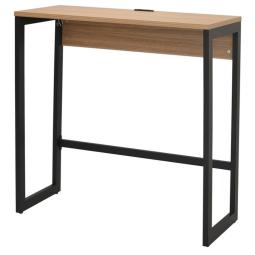 【新品】リスム ハイデスク W1000×D450 ウォルナット×ブラック脚 2ヶ口コンセント付き【RF】