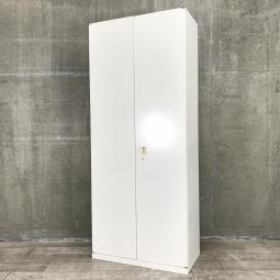 【これ１本で大容量収納！観音開きで見やすさ抜群！】■オカムラ（okamura）製　SAデュオラインシリーズ　両開き書庫　ハイキャビネット　■ホワイト　■シリンダー錠