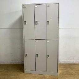 オカムラ　FZ　6人用更衣ロッカー　シリンダー錠　鍵付き　汚れの目立ちにくいグレーカラー　急な人員の増加に是非【愛知・名古屋・豊田・静岡・浜松】