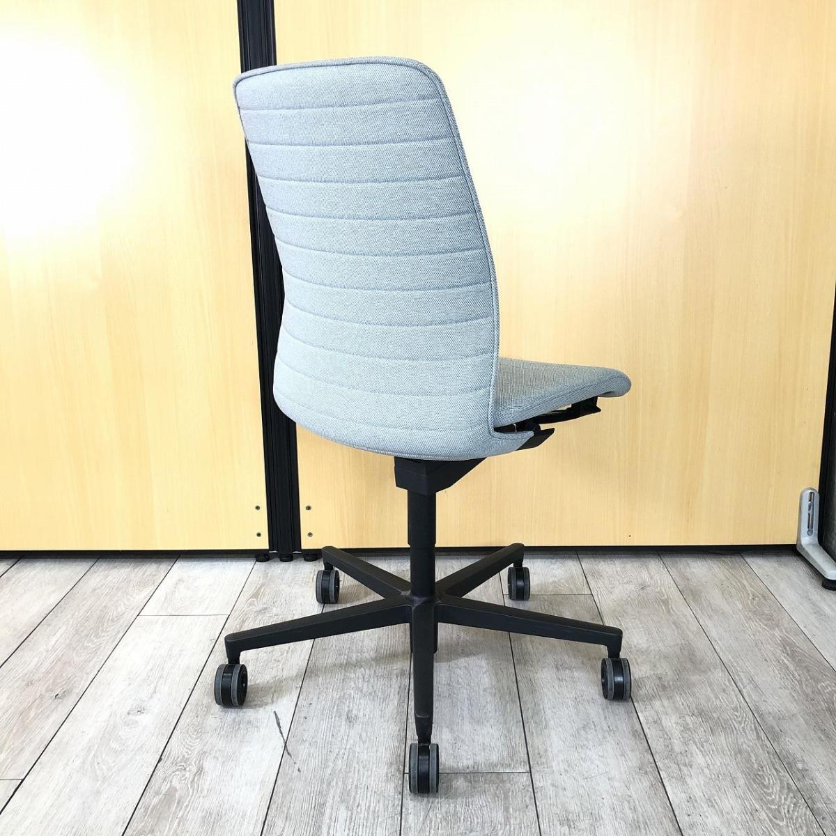 コクヨ ファブレ タスクチェア 肘無 ストライプ ホワイトシェル ホワイト脚 アッシュターコイズ 1脚(メーカー直送) 設置無料 ワークチェア ファブレ FABRE ファブリック