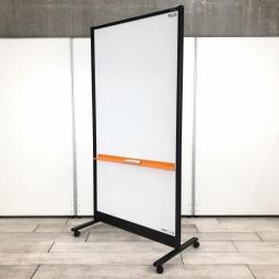 【キャスター付で移動もレイアウト変更もラクラク！】■プラス（PLUS）製　ホワイドボード　パーティション　両面ボード　縦型　H1840㎜　■キャスター付　■ブラックフレーム【弊社使用欄：A01039988】
