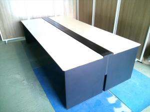 【横幅2800サイズ】フリーアドレスデスク/コクヨ/ワークヴィスタ/(天板：ホワイトナチュラル)(脚：ブラック)(配線カバー：ブラック)【倉庫在庫品】【TH】