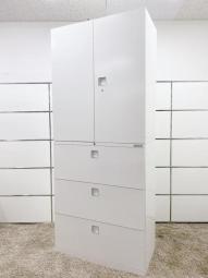 【定番コンビ書庫セット！】オカムラ/レクトライン/スリムタイプ【D400タイプ】上置き（両開き）下置き（3段ラテラル）【倉庫在庫品】【TH】