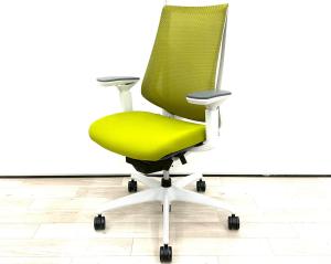 ■KOKUYO/コクヨ ■デュオラ(Duora) ■グリーン×ホワイトシェル ■肘付き/可動肘 ■ハイバック ■背面メッシュ ■オススメ/人気/定番商品 【弊社使用欄:A01040114 K】