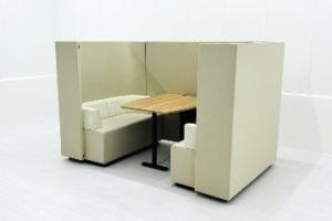 【外部倉庫在庫品】ファミレスブース 会議用 ABW コクヨ製・【brackets/ブラケッツ】2人掛けファミレスブースが入荷です　テーブル付きでミーティングや事務作業におすすめです！【OI】