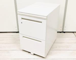 【ファイル書類整理もバッチリ!】■ウチダ エスティシリーズ 3段ワゴン ホワイト【デスクサイドキャビネット】【ハイワゴン】【UCHIDA ST】