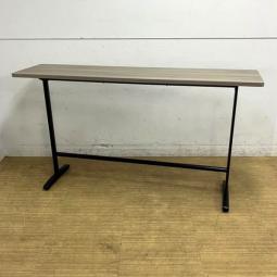 オカムラ　8177シリーズ　ハイテーブル・カウンターテーブル　天板：プライズウッドミディアム　本体：ブラック　※分解不可です【ABW】