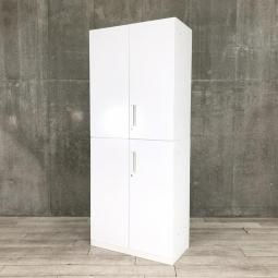 【観音開きですべての書類を見渡せ、必要な書類がラクに取り出せる！人気の書庫セット！】■コクヨ（KOKUYO）製　エディア（EDIA）　上下両開き書庫セット　ハイキャビネット　■ホワイト　■シリンダー錠【IB】