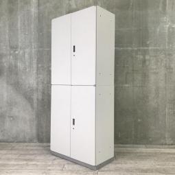 【観音開きですべての書類を見渡せ、必要な書類がラクに取り出せる!人気の書庫セット!】■イトーキ(ITOKI)製 シンラインシリーズ 上下両開き書庫セット ハイキャビネット H2150㎜ ■ニューグレー ■シリンダー錠