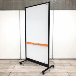 【キャスター付で移動もレイアウト変更もラクラク！】■プラス（PLUS）製　ホワイドボード　パーティション　両面ボード　縦型　H1840㎜　■キャスター付　■ブラックフレーム【弊社使用欄：A01039988】【ID】