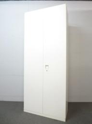 【オフィス書類をスッキリ整理！豊富な収納スペース！】■オカムラ製　両開き書庫　W900×D450×H2150mm　レクトラインシリーズ　ホワイト【Okamura　Rectline】