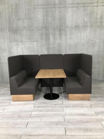 【ミーティングから休憩までセミクローズな空間で！】■イトーキ（ITOKI）　ノットワーク（knot Work）　セミクローズミーティングセット　カフェブース　ファミレスブース　4人用　■ブラウン【ABW商品】