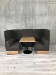 【ミーティングから休憩までセミクローズな空間で！】■イトーキ（ITOKI）　ノットワーク（knot Work）　セミクローズミーティングセット　カフェブース　ファミレスブース　4人用　■ブラウン【ABW商品】