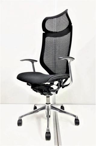 【中古】バロンメッシュチェア  オカムラ（okamura） 肘付ハイバックチェア