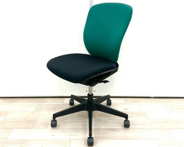 【中古】プラオチェア KE-240GH-T1T1G7 イトーキ（ITOKI） 肘無ローバックチェア